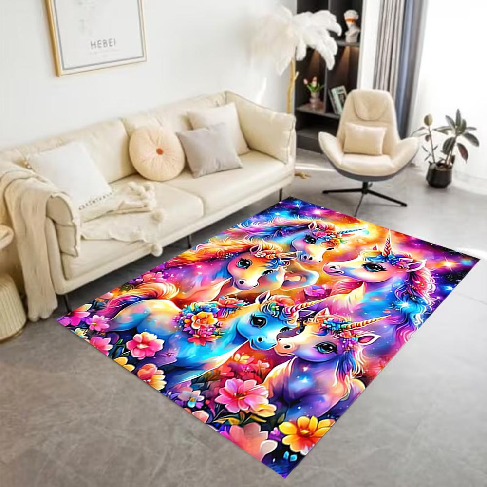 1pc Home Carpet with floral design rug non slip for office decor and bedroom gift ideas