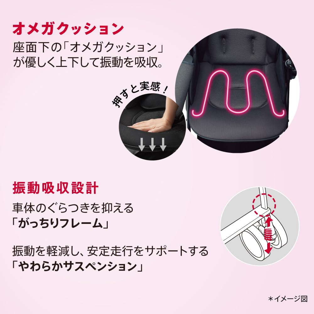 Детская коляска Aprica Lacuna Cushion AG от 1 месяца до 36 месяцев легкая автоматическая А-типа двухсторонняя 4-колесная (серый) [модель 2024 г.]