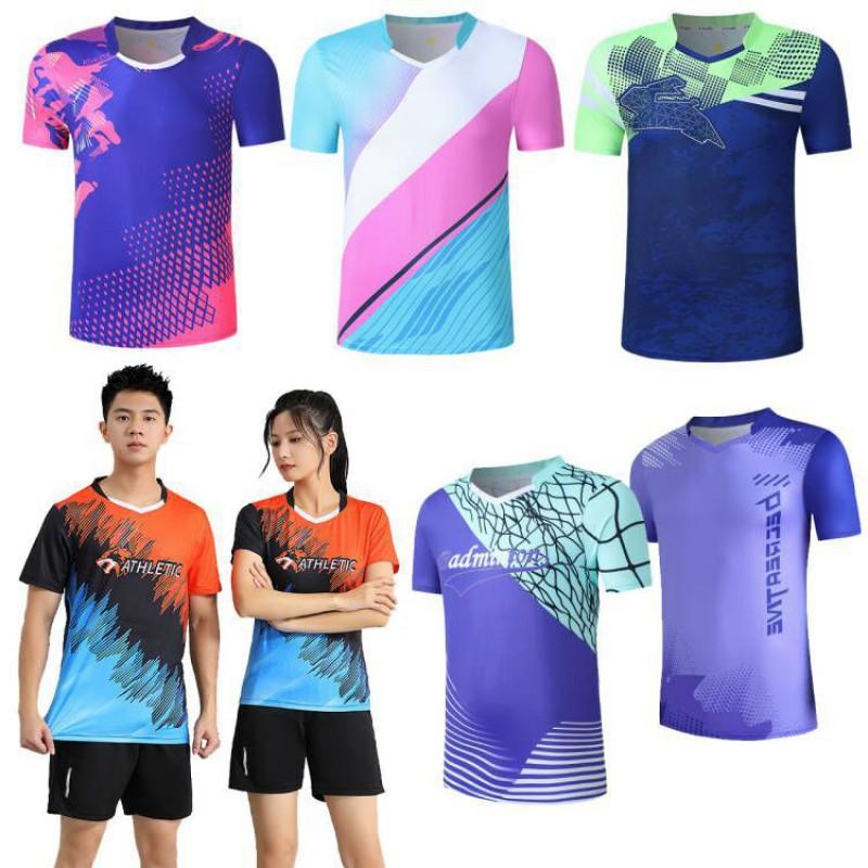 Men Women Badminton Sport T-Shirt Short Sleeve Quick Dry Athletic Wear Training Jersey