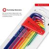PB Swiss Tools Ball Head Long Rainbow Wrench Set 212LH-10RBCN