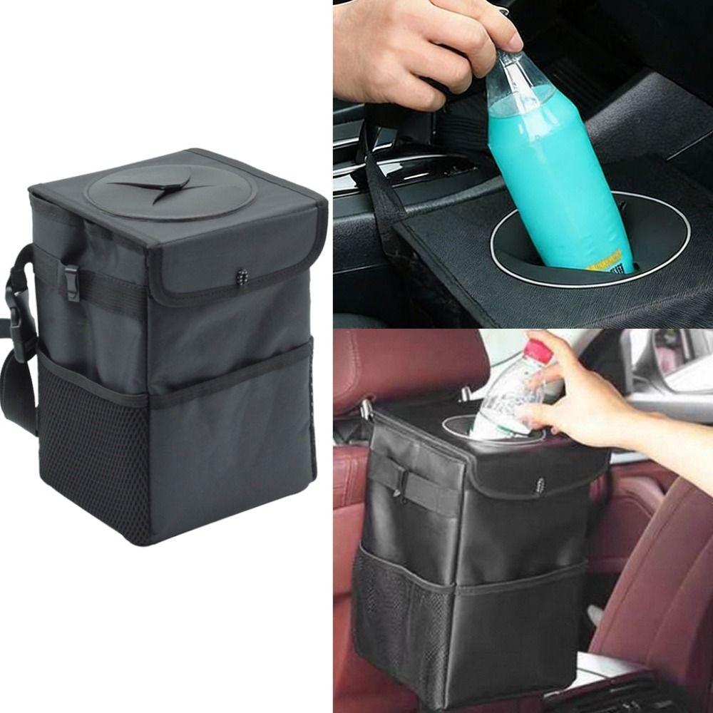 Waterproof Car Storage Bin Washable Car Organizer Organizer Hanging Garbage Bag  Car Accessories