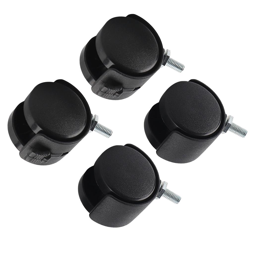 4 шт. поворотные ролики для мебели, офисные колеса для стульев, сменные, нейлоновые, пластиковые, с тормозом, черные