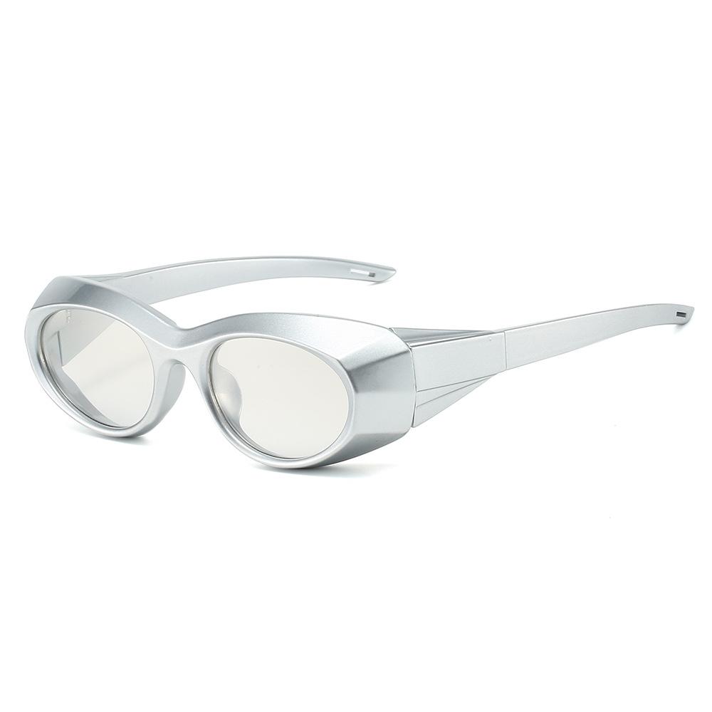Retro Luxury Brand Design Oval Women Sunglasses New Futuristic Trend Punk Style Large Frame Men Sun Glasses Uv400