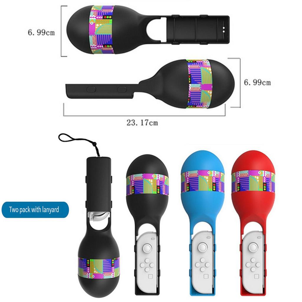 2PCS Sand Hammer Hand Grip for Samba De Amigo, Sport Game Accessories Bundle of Left & Right Handle Compatible with Switch/OLED Joy-con Controller