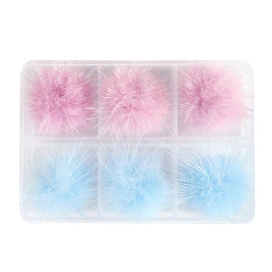 6 шт./кор. магнитный съемный шарик для ногтей, украшение для маникюра, мини-плюшевый шарик для дизайна ногтей