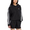 Adidas Originals Adicolor Series Hooded Striped Fitted Cropped Long Sleeve Sweatshirt Women Sweatshirt Black IU2424