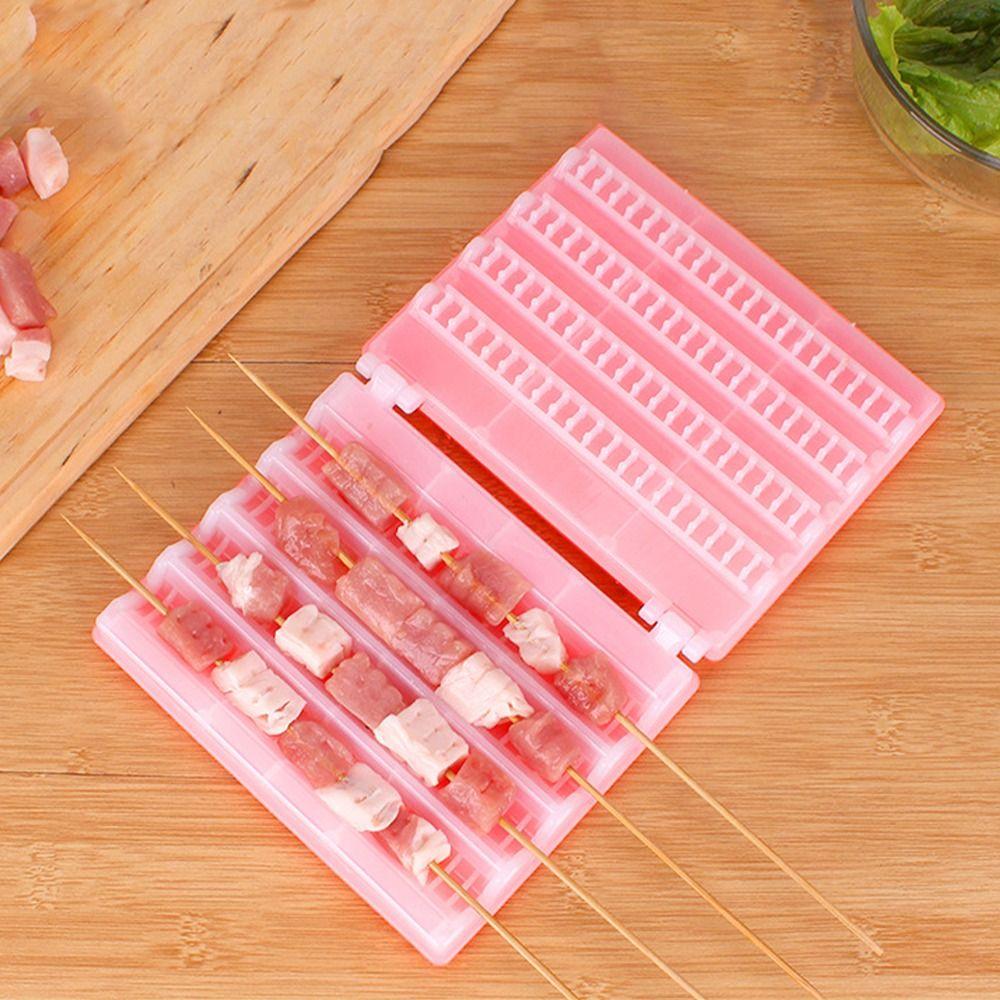 Plastic BBQ Meat Skewer Machine 4 Row Barbecue Stringer Skewer Machine Kitchen Accessories