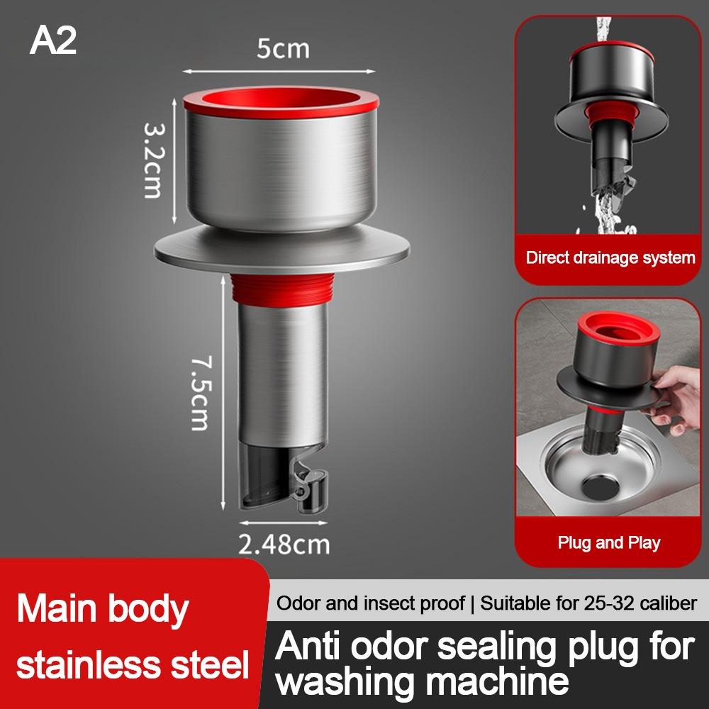 Stainless Steel Sink Drain Pipe Adapter Anti Odor Multifunctional Dishwasher Water Pipe Connector Sealing Ring