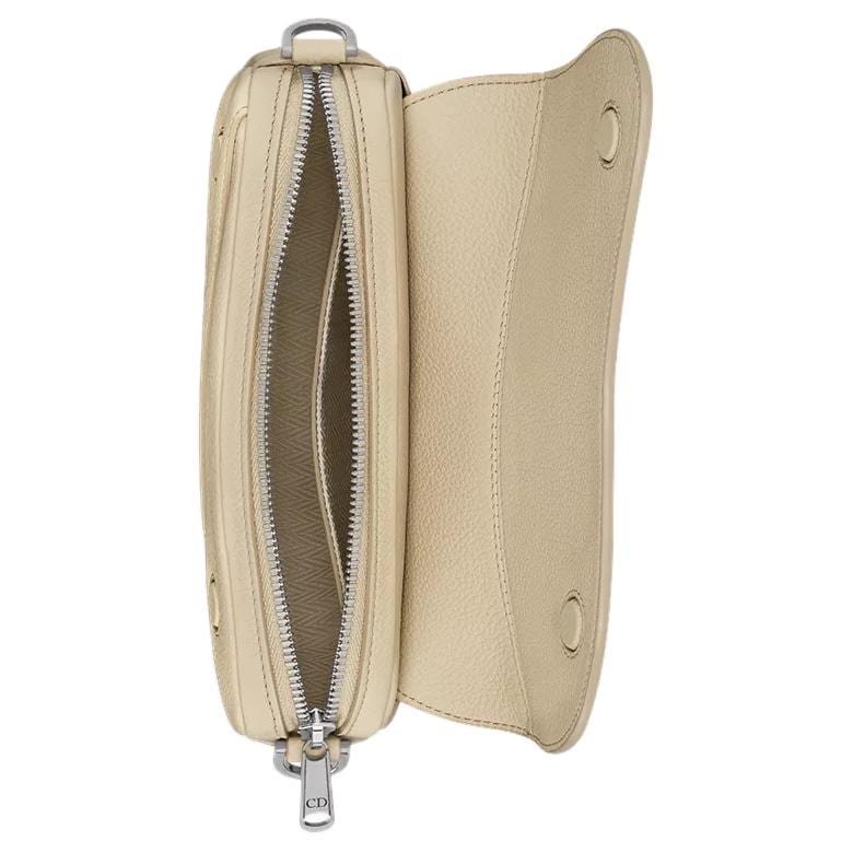 DIOR Saddle Calfskin Saddle Bag, Crossbody Bag, Shoulder Bag Mini Men's Beige 2ADCA543KEN-H174