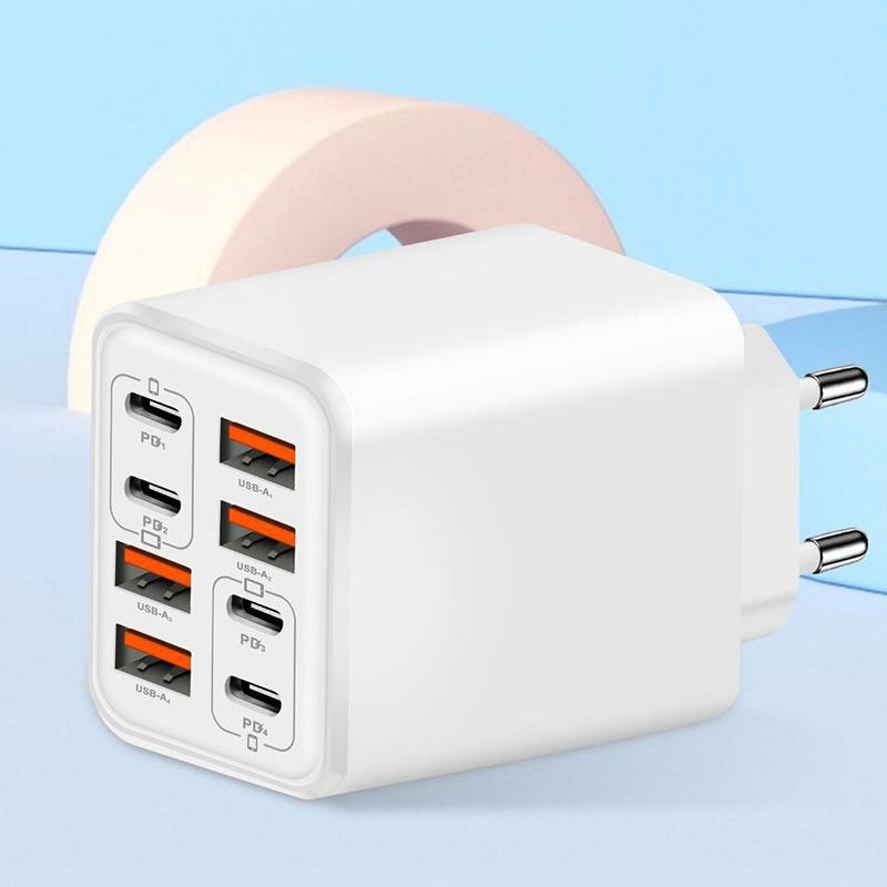 240 Вт Gan USB-C Зарядное устройство 8 в 1 Быстрая зарядка Зарядное устройство для телефона Адаптер питания для EU/US/UK вилки Настенное зарядное устройство