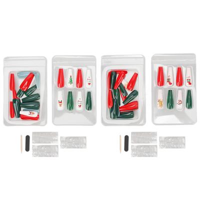 30 шт., рождественские накладные ногти, милые стильные накладные ногти с рисунком Санта-Клауса, тонкие рождественские накладные ногти с полной оберткой для Кри