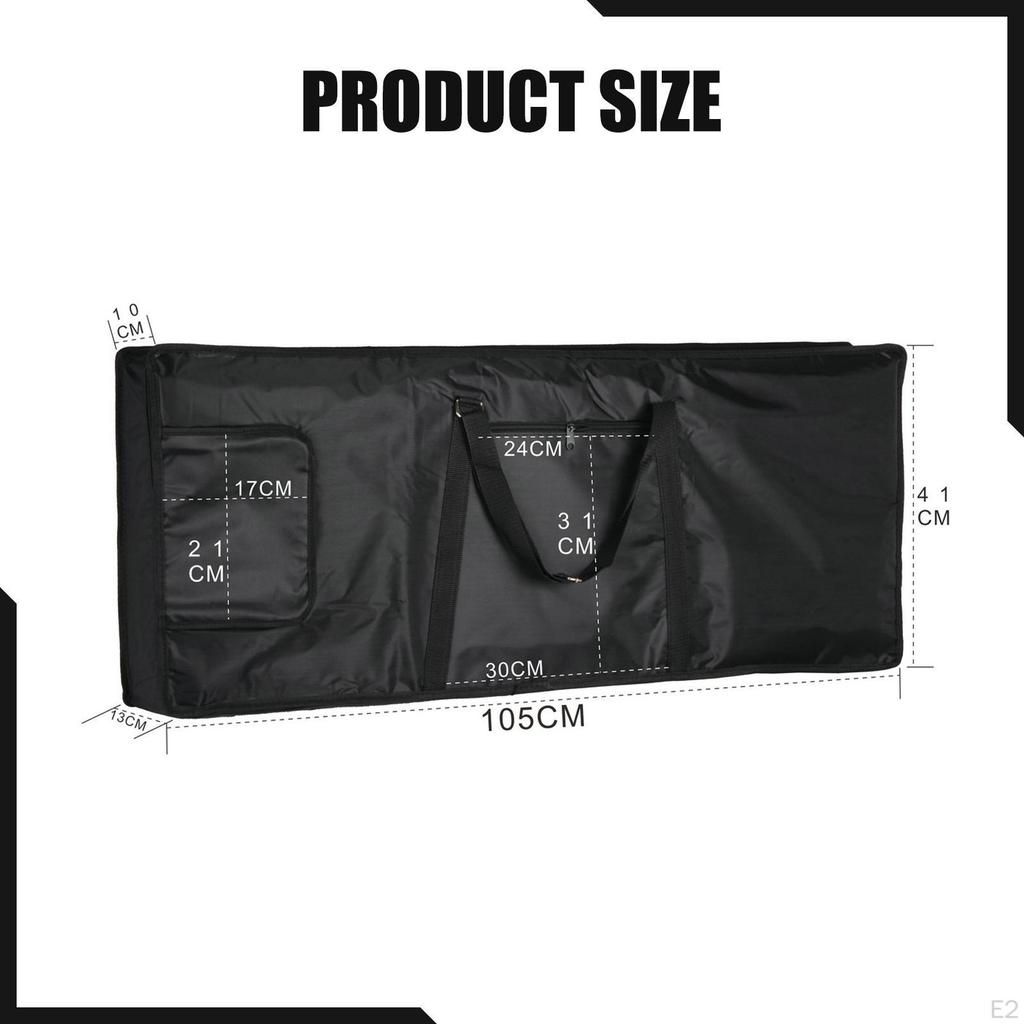 Electric Piano Case 61 Key Storage Pocket Waterproof Dustproof Keyboard Gig Bag for