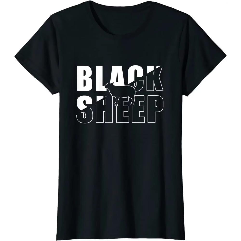 Black Sheep Sarcastic Sayings Humor Dark T-Shirt Casual Cotton Daily Four Seasons Tees Hombre Aesthetic Mens T Shirts
