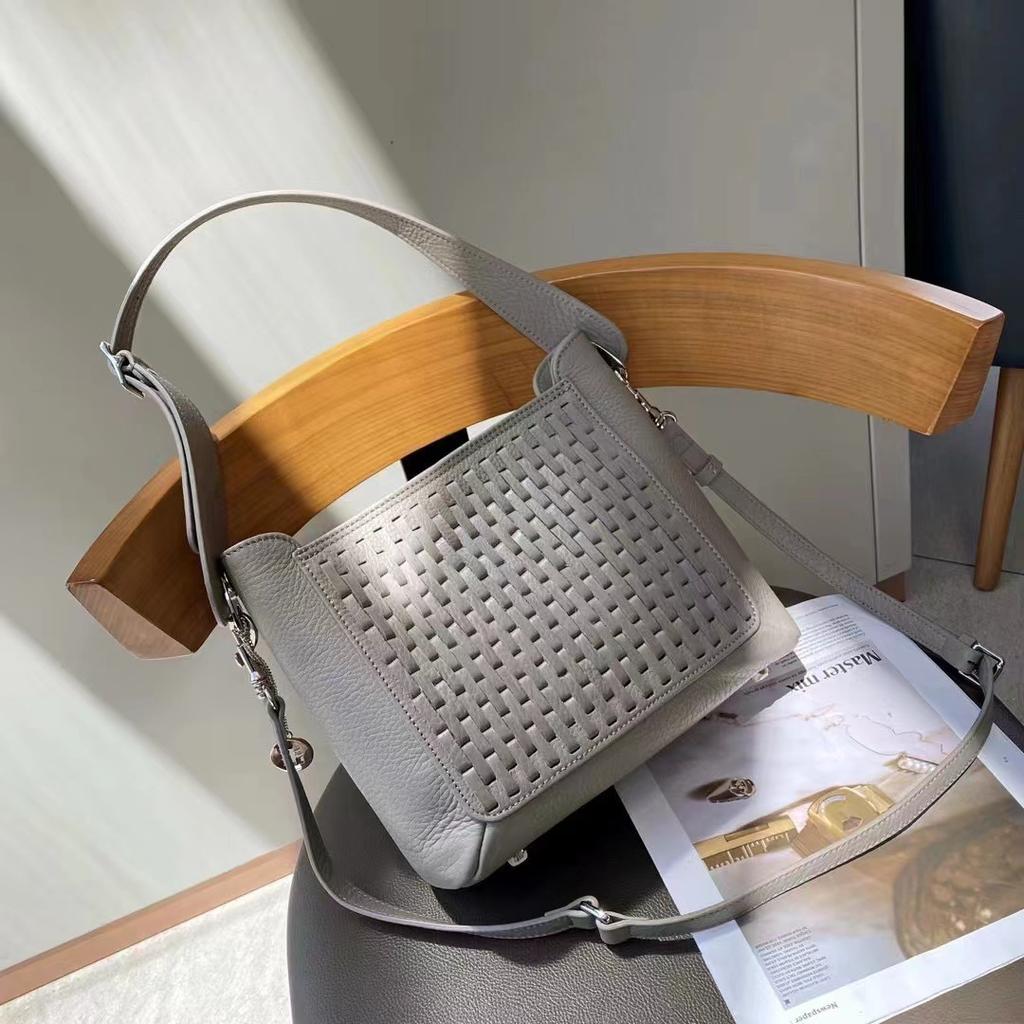 Cross Border Новая большая вместительная сумка из воловьей кожи, модная и универсальная, одно плечо, диагональная сумка через плечо, женская сумка из натуральной кожи