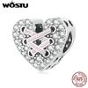 925 Sterling Silver Pink Corset Love Heart Charm Bead Pendant Fit Original Bracelet Necklace For Women Jewelry