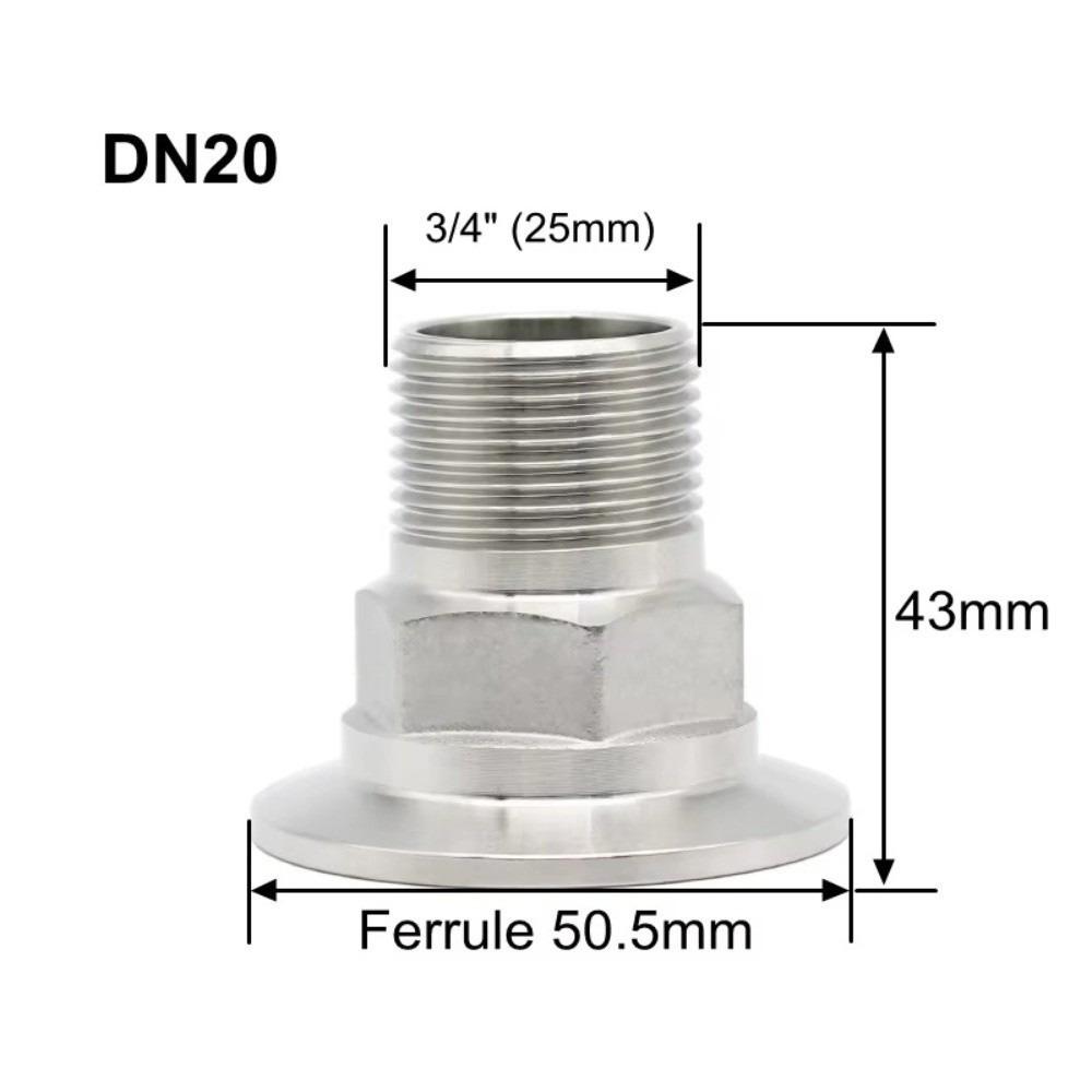 Sanitary Grade Triple Clamp Adapter SS304 Stainless Steel Sanitary Grade Fitting  Fluid Systems