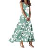 Женское летнее повседневное модное платье с принтом, платье без рукавов с V-образным вырезом