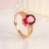 Real 14k Rose Gold Ruby Gemstone Ring For Females Anillos De Ruby Wedding Bands Anel Gemstone Jewellry Anel Wommen Bizuteria
