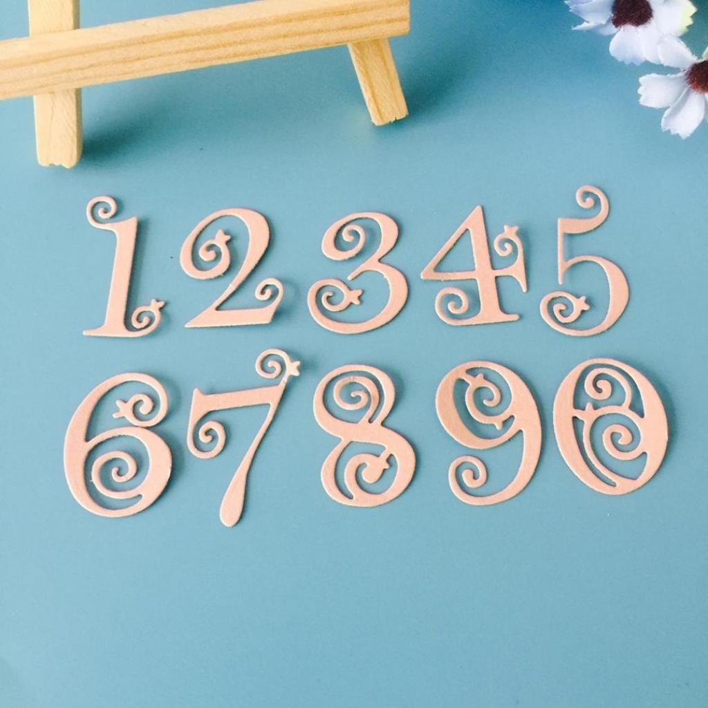 0-9 Digital Metal Cutting Dies Stencil for DIY Scrapbooking Embossing Paper Card