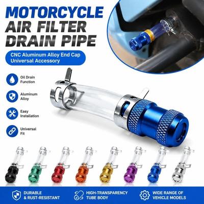 CNC Aluminum Alloy Motorcycle Air Filter Drain Pipe End Cap Airbox Drain Plug Vehicle Accessories