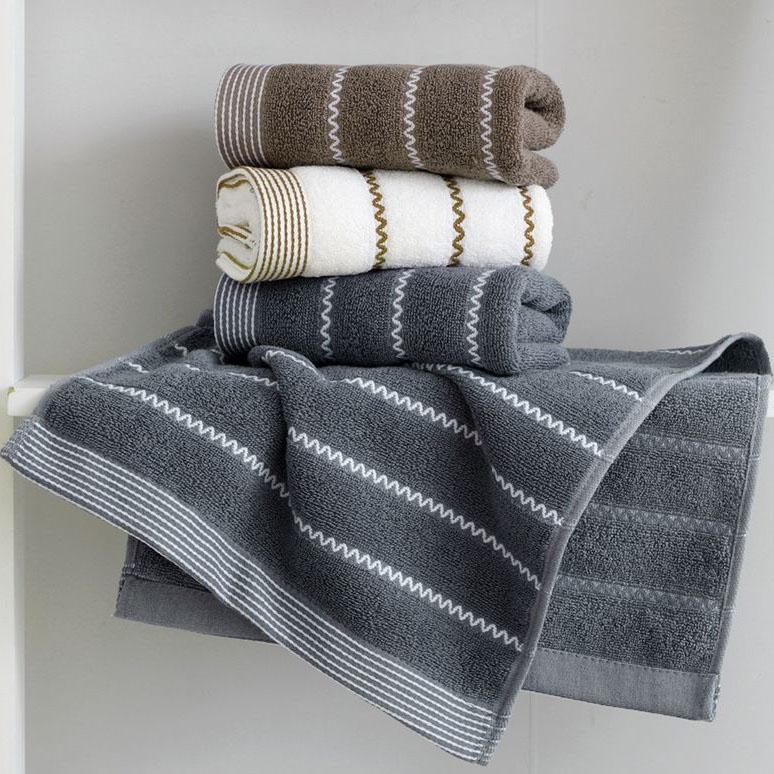 WTEMPO Аксессуары для ванной комнаты, полосатый узор, 3 шт., полотенца, мягкое хлопковое полотенце для мытья лица, водопоглощающие бытовые полотенца