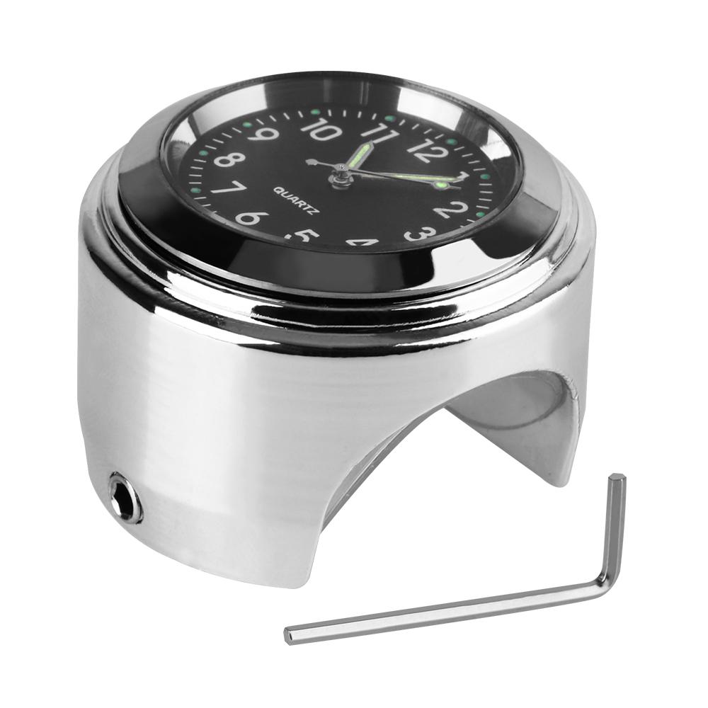 Мотоциклетные часы с креплением на руль, светящиеся часы, термометр, датчик температуры, мотоциклетные часы, универсальные 22-25 мм, водонепроницаемые аксессуары для мотоциклов