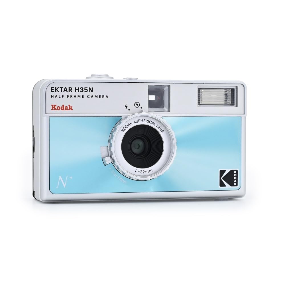 Пленочная камера KODAK EKTAR H35N Комплект с пленкой Kodak Ultramax 24 кадра, рулон, формат Half-Frame (с пленкой) (Глазурованный синий)
