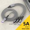 Lovebay 3 в 1 5A 66W USB Type-C кабель для быстрой зарядки 3 в 1 Micro USB Type C зарядное устройство кабель для передачи данных для iPhone 14 Samsung Xiaomi