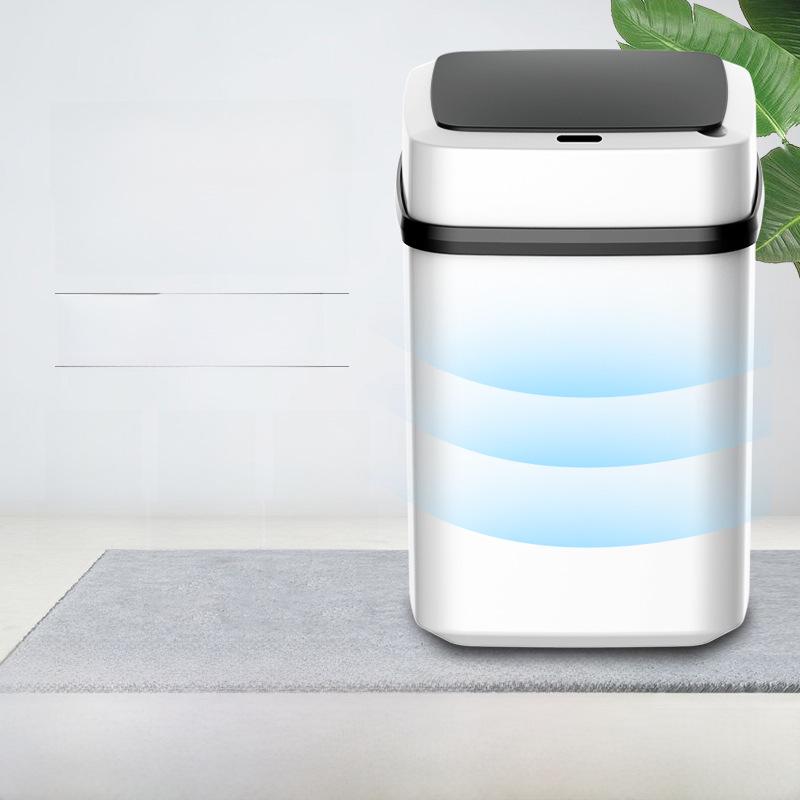 Smart Sensor Trash Can with Lid for Home - Ideal for Kitchen, Bathroom, and Living Room