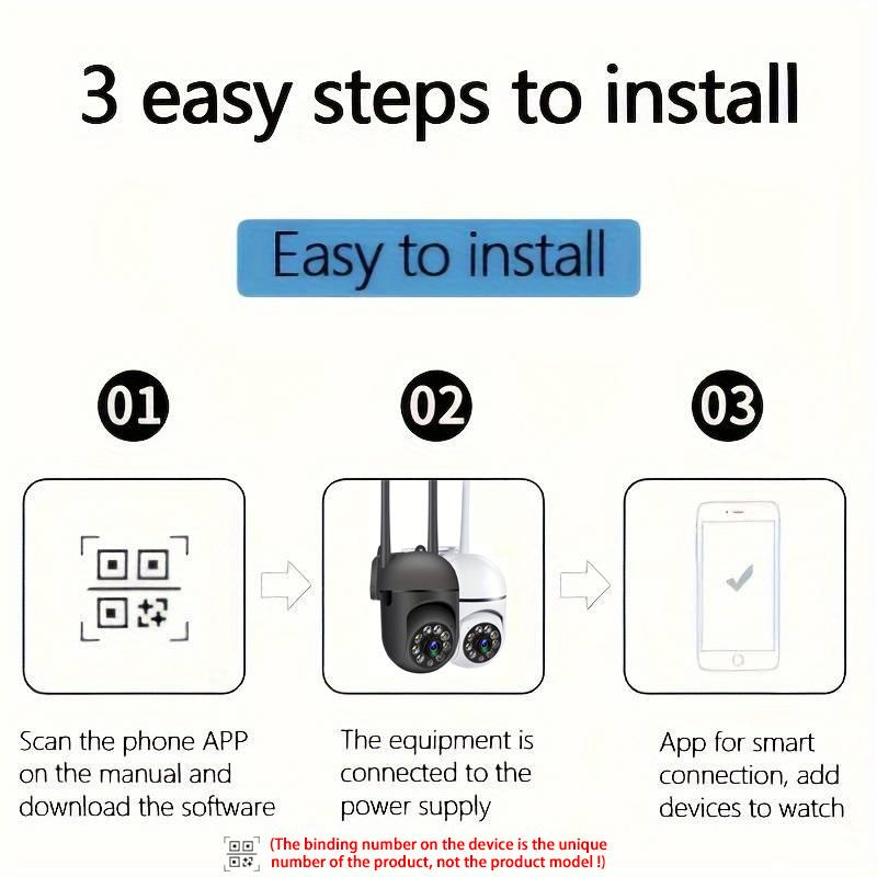 1 беспроводная камера 1080p HD для внутреннего и наружного наблюдения с цветным ночным видением, двусторонней аудиосвязью, панорамированием/наклоном/зумом, Wi-Fi, интеллектуальная камера безопасности для дома с функцией отслеживания движения