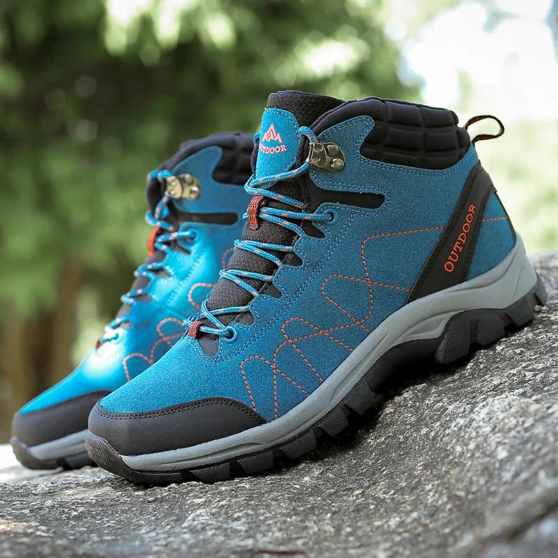 Модные мужские осенние спортивные модные альпинистские ботинки на толстой подошве для походов на открытом воздухе резиновые повседневные женские ботинки большого размера 35-46