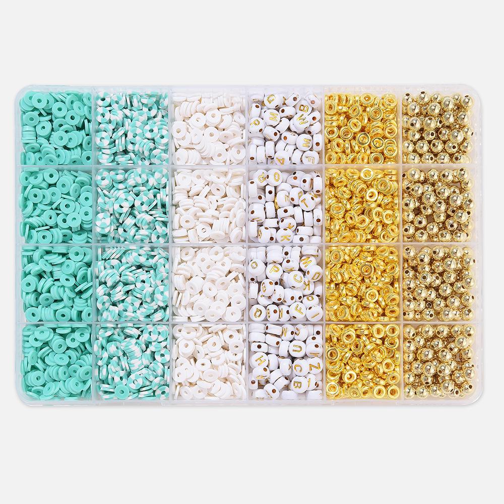 Набор для изготовления браслета из 24-сетчатой глины и рисовых бусин: Бусины 3 мм в 23 цветах для самодельных украшений