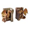 2pcs Resin Dragon Sculpture Bookend Art Crafts Desktop Book Stopper Accessories for Study Room Home