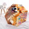 1pc Happy Corgi Celebration Umbrella with Plastic Handle,Suitable for All Seasons Home Travel Outdoor UmbrellaDD280