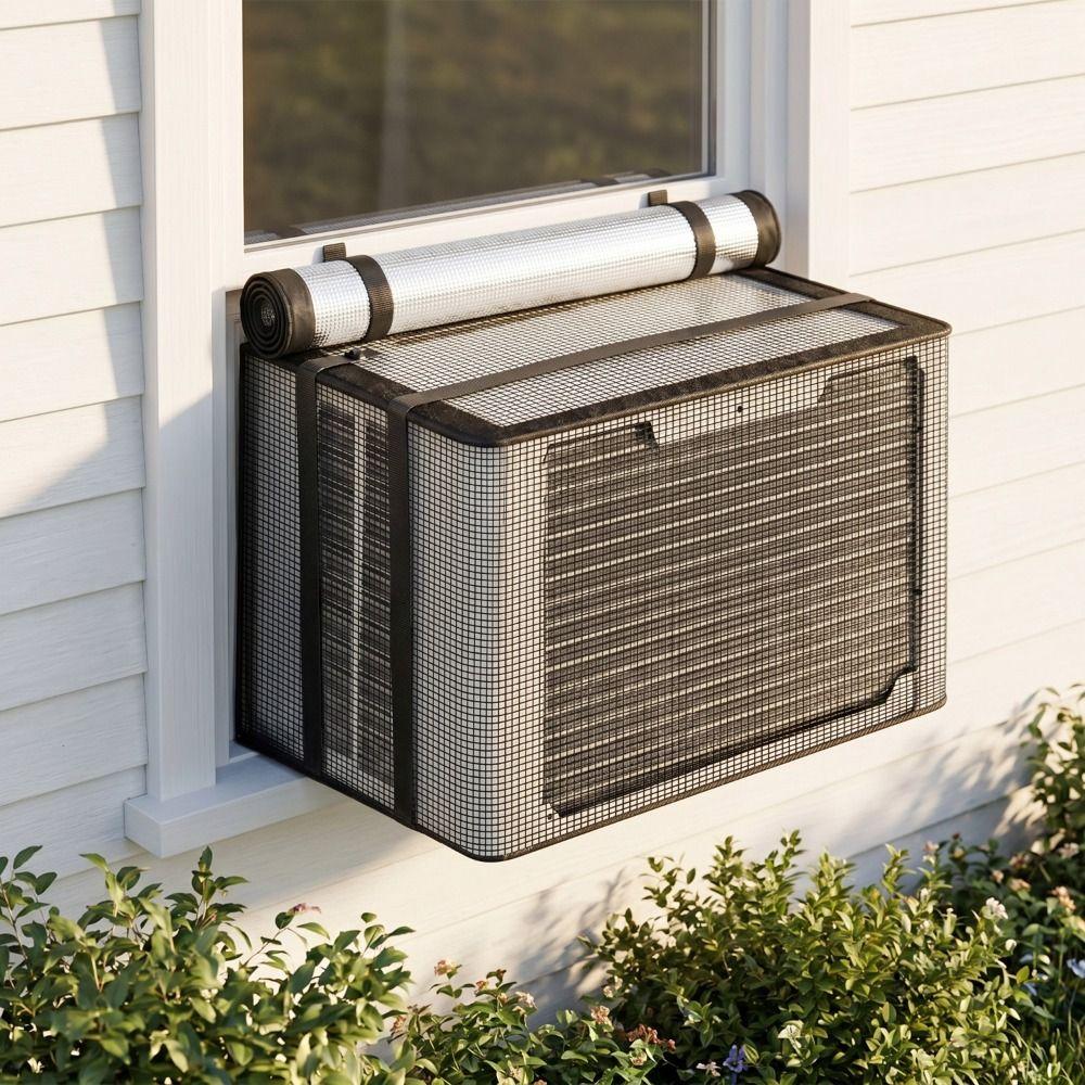Rainproof Mesh Window AC Cover Mesh Outdoor Cover Outdoor Air Conditioning Cover Block Bugs