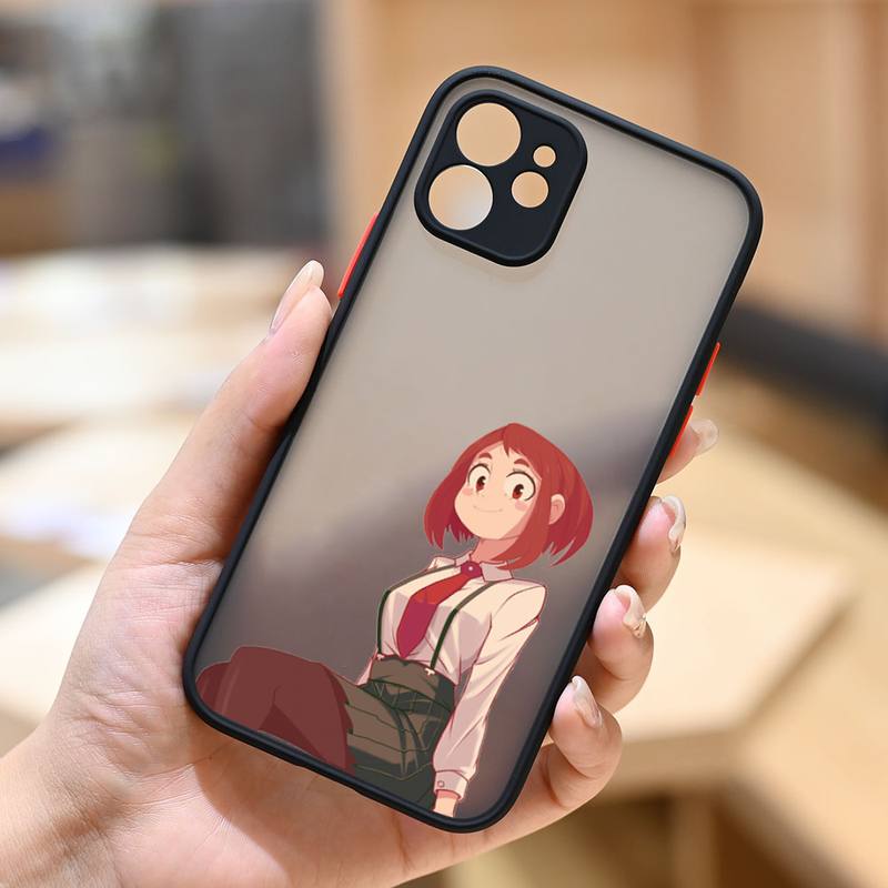 Ochaco Uraraka My Hero Academia аниме чехол для телефона матовый прозрачный для iphone 7 8 11 12 13 plus mini x xs xr pro max чехол