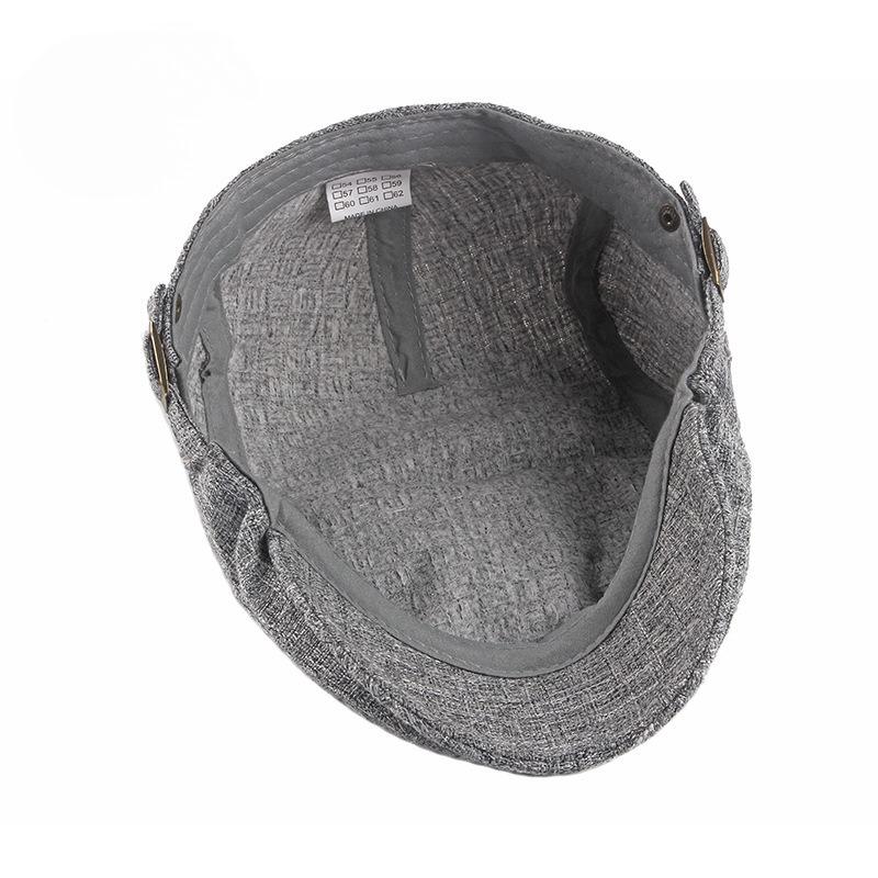 Vintage Cotton Linen Beret Hat Men Women British Retro Flat Cap Breathable Summer Duckbill Cap Simple Newsboy Hat Unisex