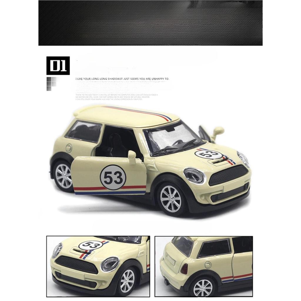 1/32 BMW Mini Cooper классический автомобиль Высокая симуляция Литой металлический сплав Модель автомобиля Инерционный Коллекция Детская игрушка Подарки