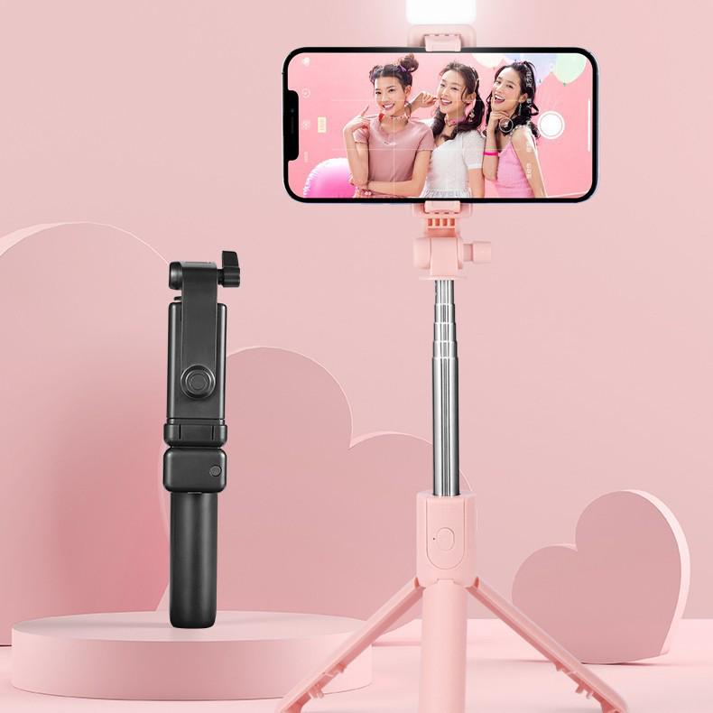 Селфи-палка CrossR1/R1S со стабилизацией, Bluetooth, подсветкой и подставкой для прямых трансляций
