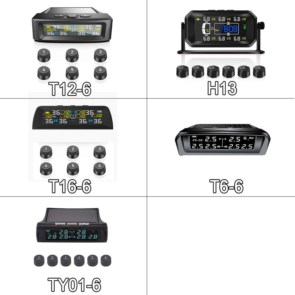 6 датчиков TPMS Система контроля давления в шинах Дом на колесах Грузовик Внедорожник, TPMS на солнечных батареях Автомобильная сигнализация Датчик давления в шинах