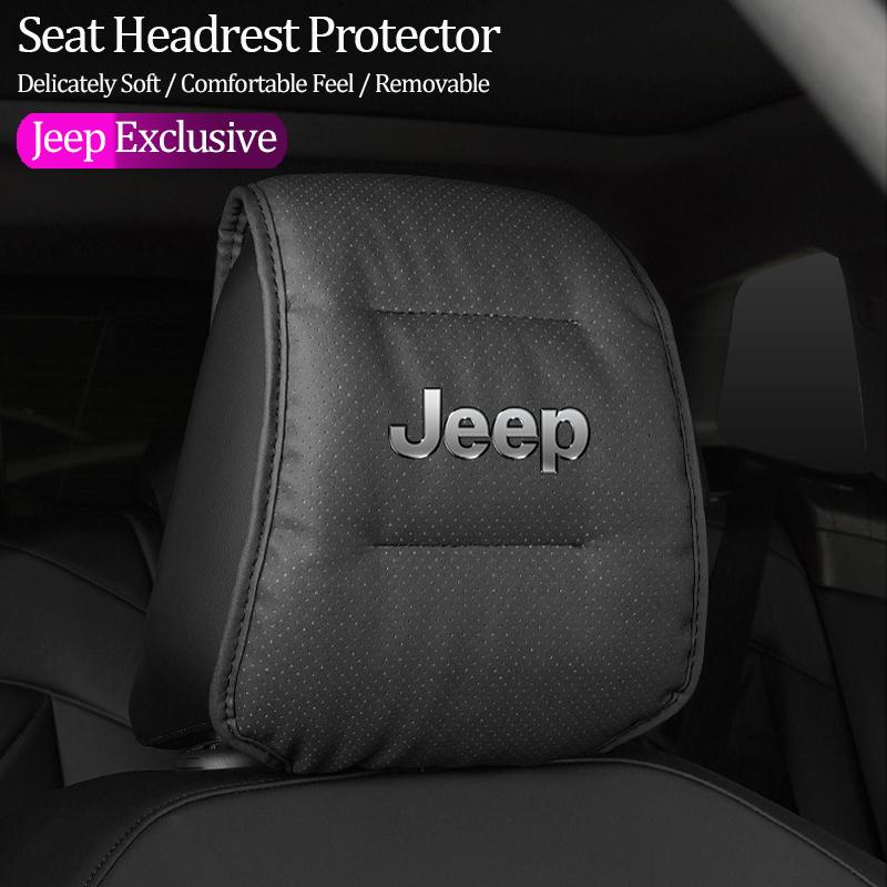 1Pcs Car Seat Headrest Protector Auto Pillow Cover For Jeep Renegade Wrangler JL JK Gladiator Grand Cherokee Patriot Rubicon XJ ALO1