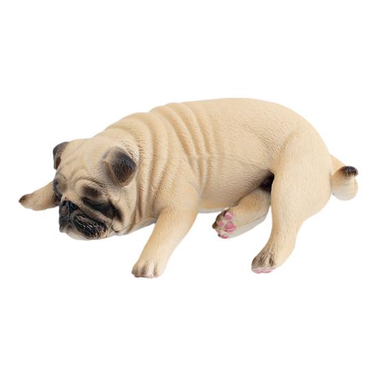 Имитация модели собаки ПВХ Спящий Какающий Мопс Сиба Фигурка Статуэтка Скульптура Украшение для дома офиса рабочего стола Детская образовательная игрушка-животное