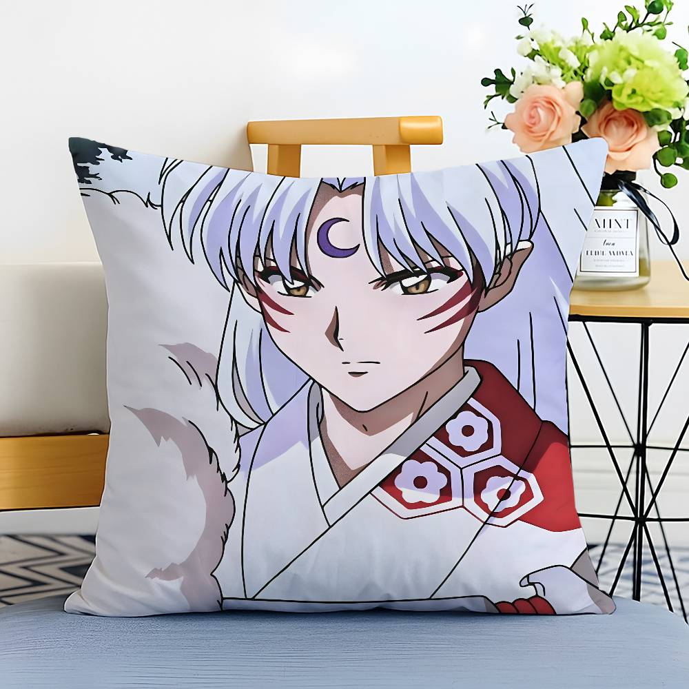 Anime Cool l-Inuyasha-MT Sesshomaru Pillow Case Printed Brushed Fleece Pillow Baby Skin-Touch Eco-Friendly Dye-Sublimat