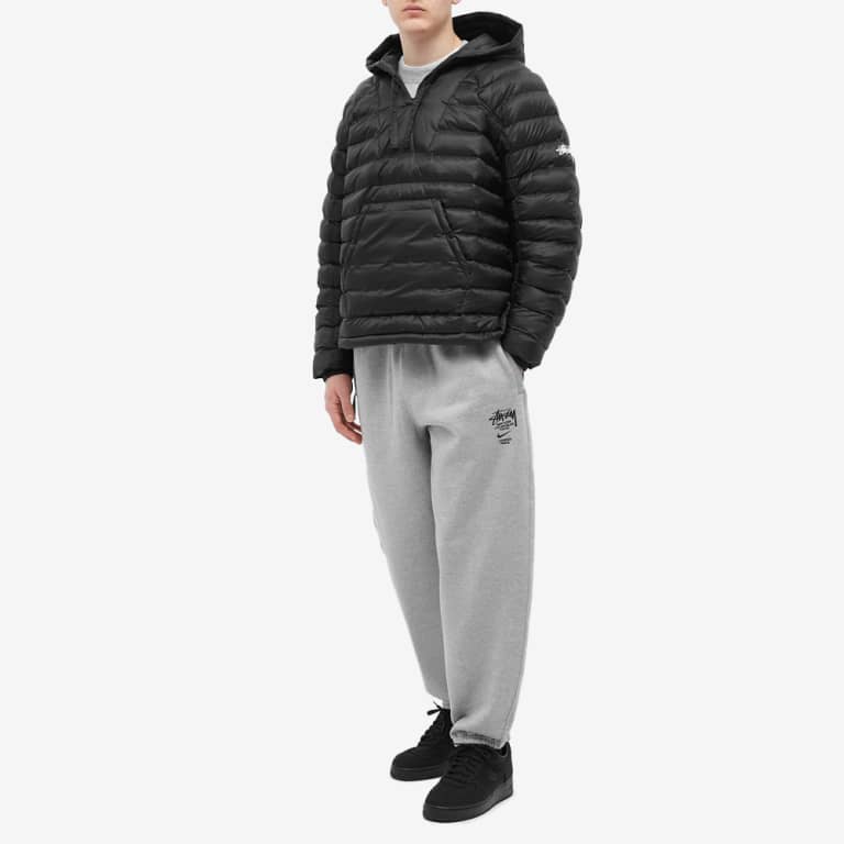 Stussy X Nike Co-Branded Fleece-Lined Casual Long Knit Sweatpants Unisex Bottoms Grey DC4228-050