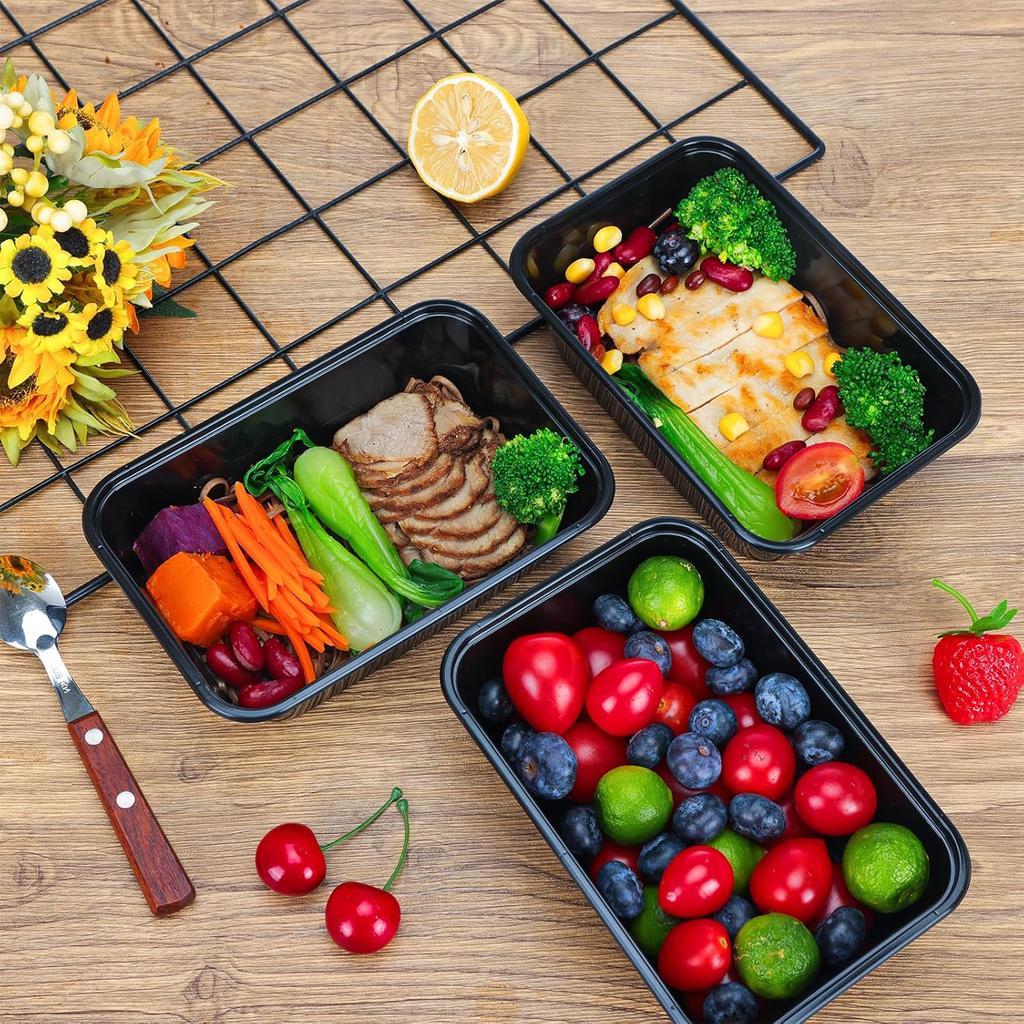 10/30pcs disposable Food Containers with Lids Plastic Bento Lunch Box Fruit Fridge Fresh-keeping Boxes Kitchen Food Storage