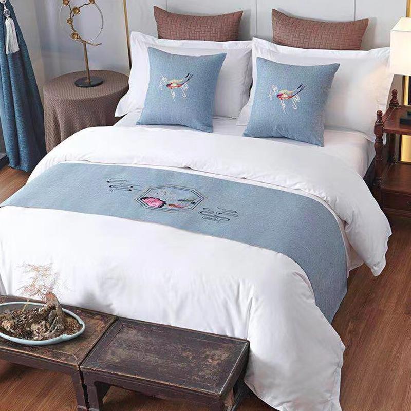 Европейский стиль бегунки роскошная вышивка кровать флаг бросить бегун свадебный номер отель украшение дома кровать хвост полотенце наволочка