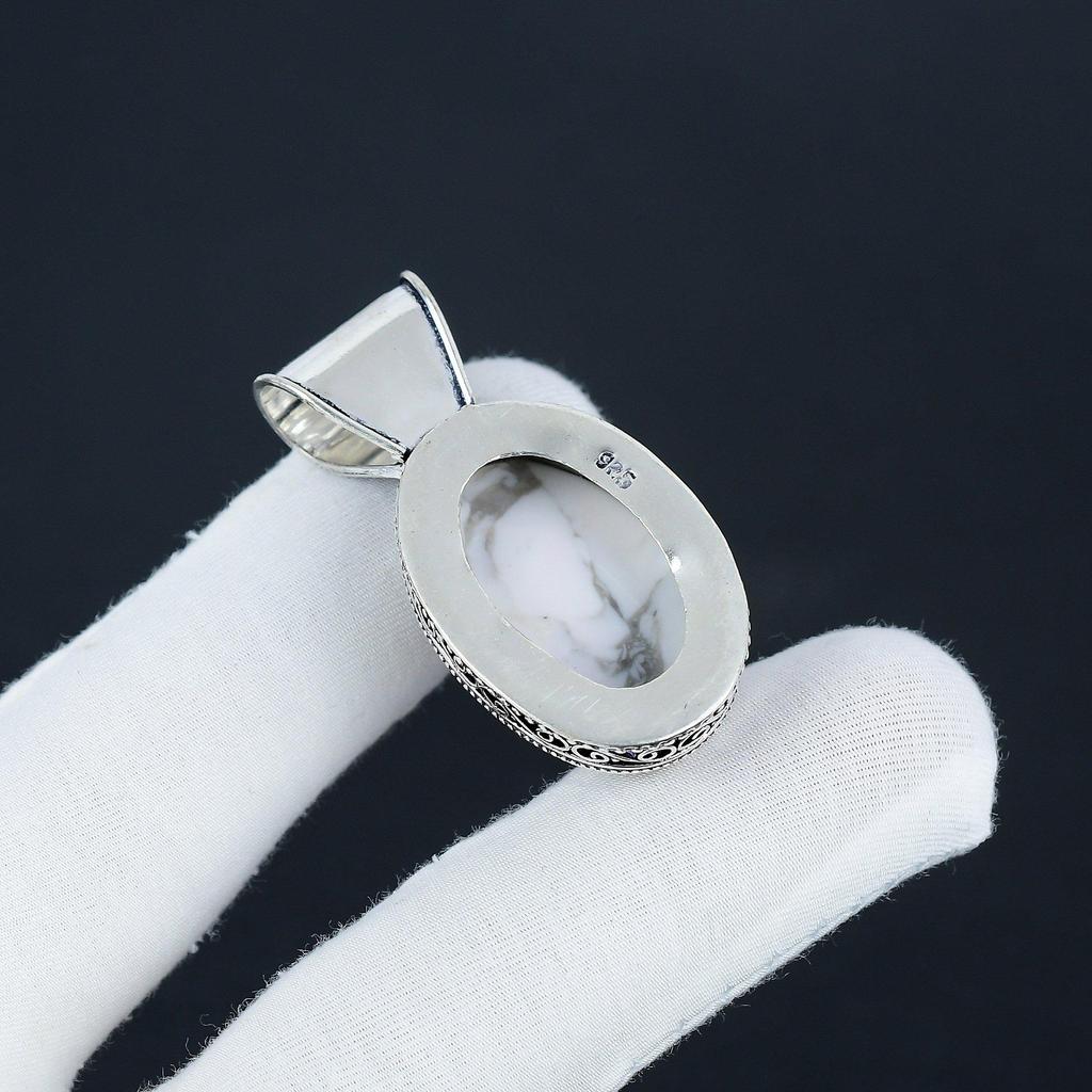 Серебряный кулон с натуральным драгоценным камнем Хаулит из стерлингового серебра 925 пробы — овальный дизайн ручной работы, повседневное украшение, подарок на помолвку