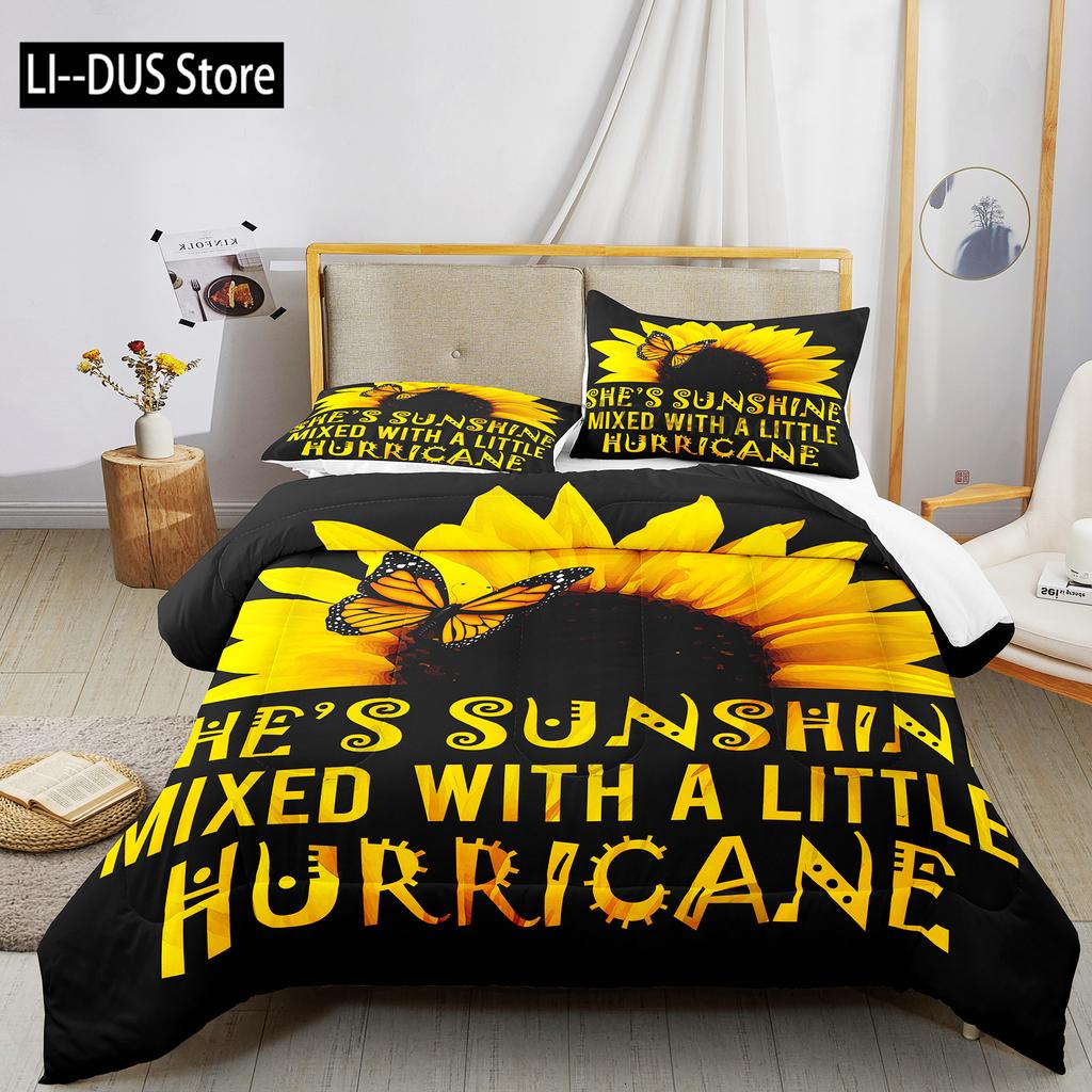Комплект постельного белья Dream Sun Flowers Набор пододеяльников 3d Комплект постельного белья Цифровая печать Постельное белье размера Queen Модный дизайн