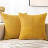 2PCS/Set Corduroy Striped Square Cushion Covers 45*45CM Soft Splicing Throw Pillow Covers for Couch Bed Chair Home Decor