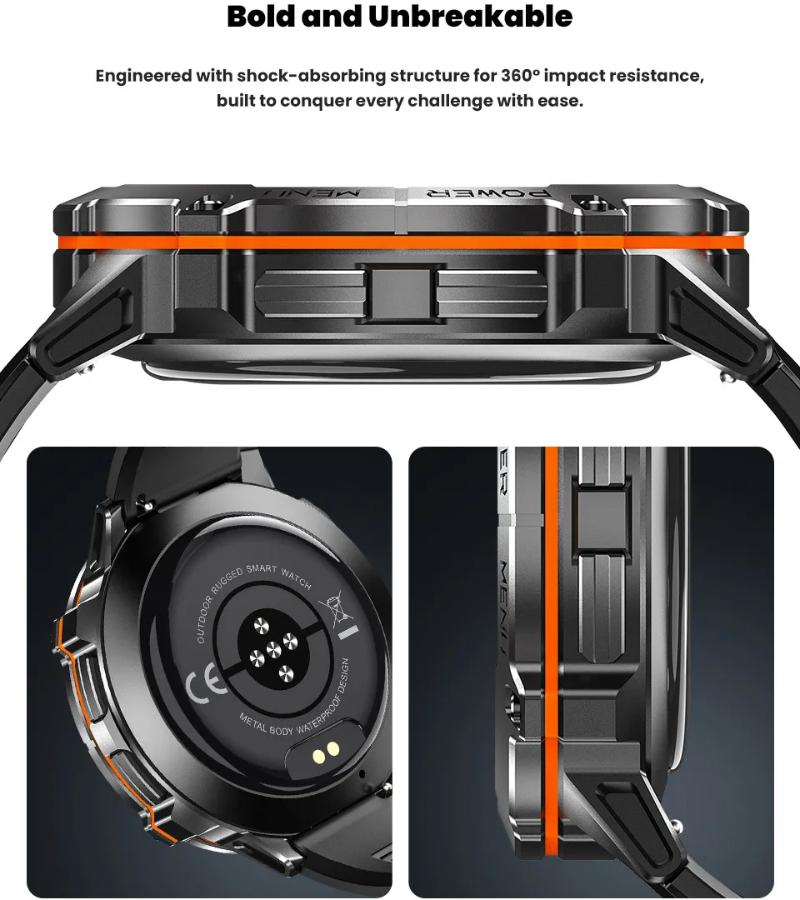 Умные часы для занятий спортом на открытом воздухе, аккумулятор 1000 мАч, 1,73-дюймовый AMOLED-экран, мужские часы, компас, водонепроницаемость 10 АТМ, умные часы с Bluetooth-вызовом